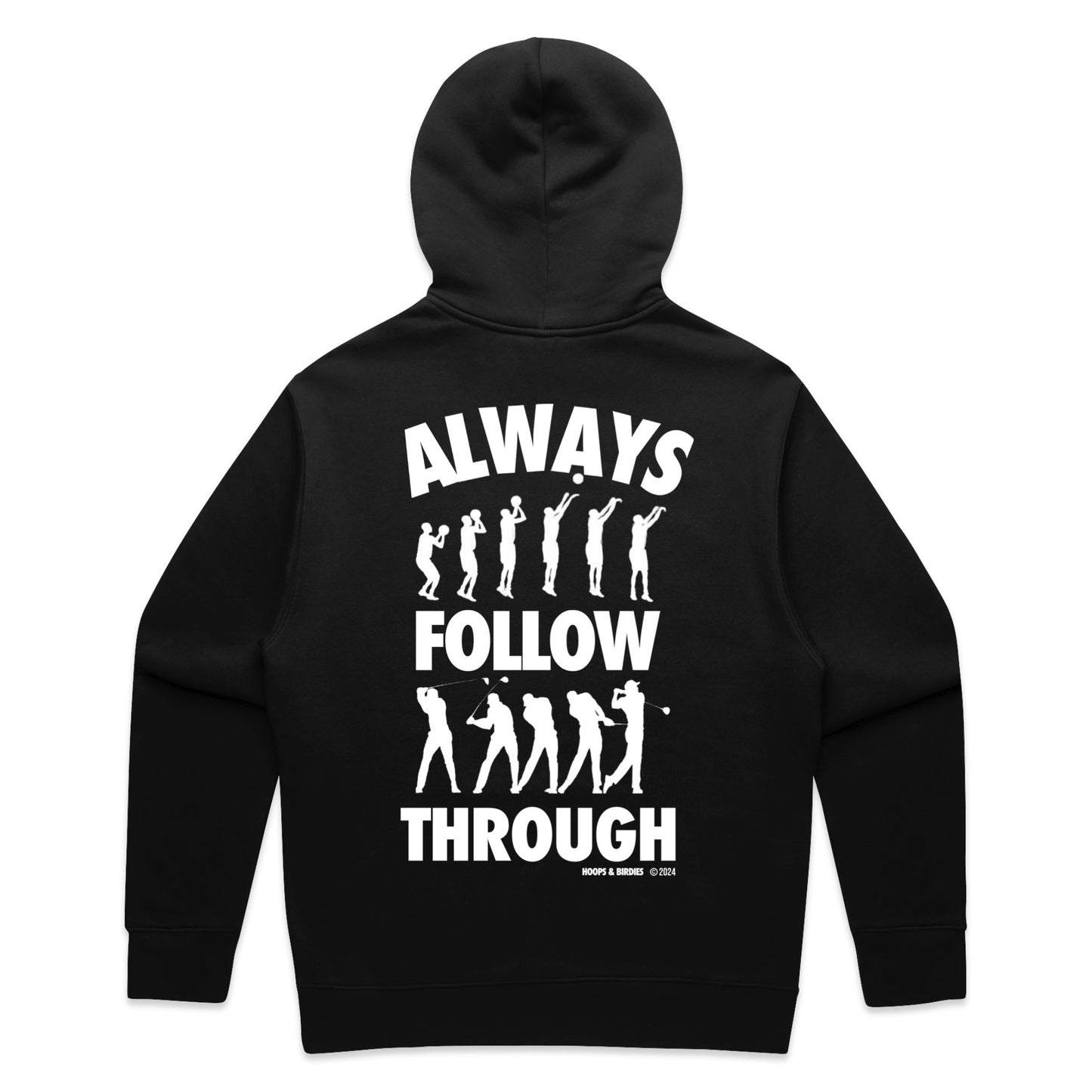 FOLLOW THROUGH HOODIE (OVERSIZED FIT) - BLACK/WHITE