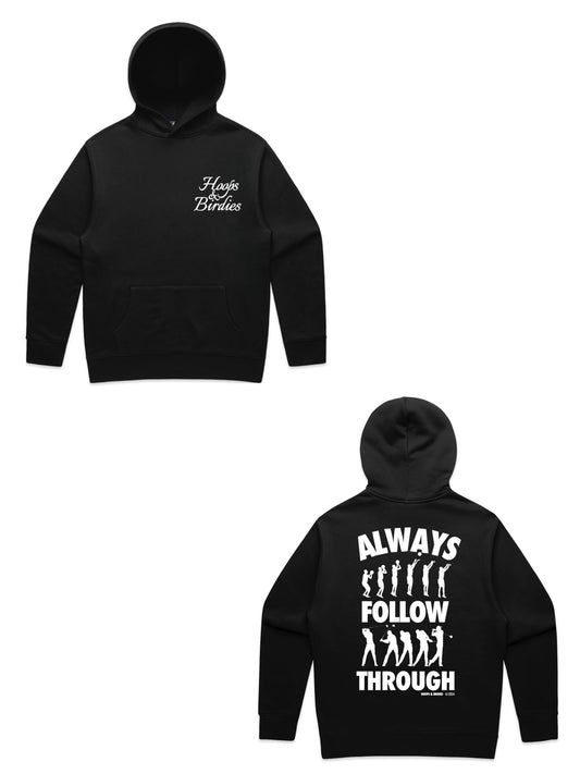 FOLLOW THROUGH HOODIE (OVERSIZED FIT) - BLACK/WHITE