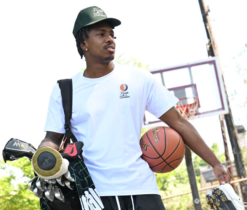 BALL SCRIPT LOGO T-SHIRT - WHITE/BLACK/ORANGE